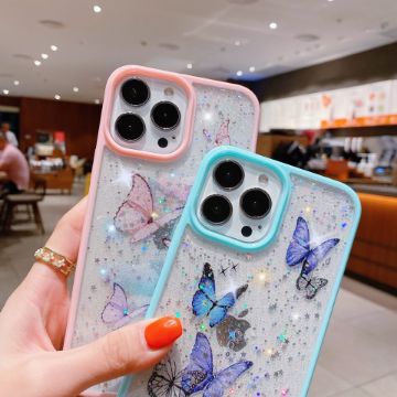 Show details for Iphone 13 14 Butterfly Star Epoxy Glitter Shockproof Girls Phone Case Shinny and Bling Rhinestone Diamond Phone Cover Picture of Iphone 13 14 Butterfly Star Epoxy Glitter Shockproof Girls Phone Case Shinny and Bling Rhinestone Diamond Phone Cover