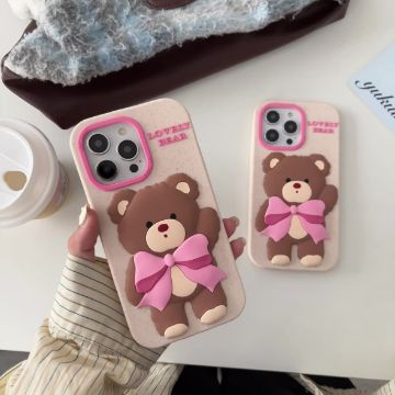Show details for IPhone 12 13 14 15 Pro Max Cute Non slip Phone Cover for Girls Cartoon Bear Silicone Protective Phone Case Picture of IPhone 12 13 14 15 Pro Max Cute Non slip Phone Cover for Girls Cartoon Bear Silicone Protective Phone Case